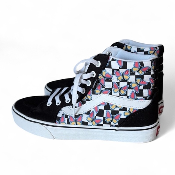 Vans Shoes - Vans Filmore Hi Butterfly Checkerboard Sneakers Size 9.5